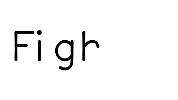 Fighter Handwritten Text Animation Various Sans Serif Fonts Weights — Stock Video