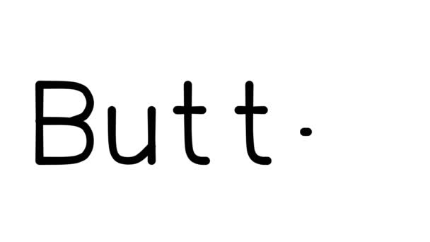 Butter Handwritten Text Animation Various Sans Serif Fonts Weights — Stock Video