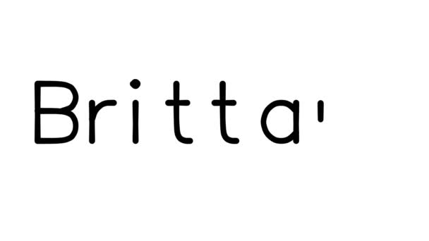 Brittany Animação Texto Manuscrito Várias Fontes Pesos Sans Serif — Vídeo de Stock