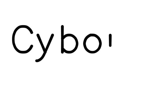 Cyborg Handgeschreven Tekst Animatie Diverse Sans Serif Fonts Gewichten — Stockvideo