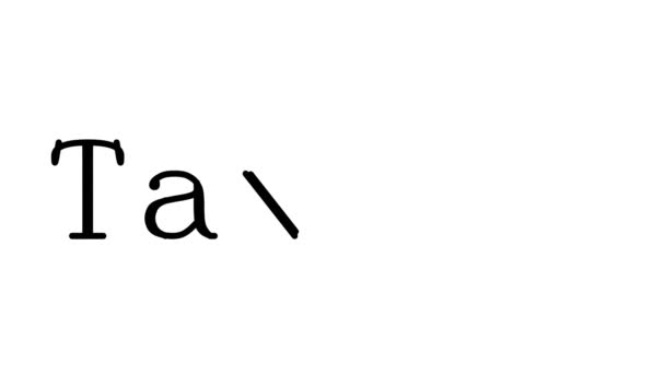 Налоговик Анимированный Почерк Текст Шрифтах Весах Serif — стоковое видео