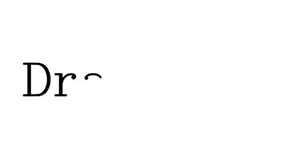 Анимационный Почерк Стрекозы Текст Засеченных Шрифтах Весах — стоковое видео