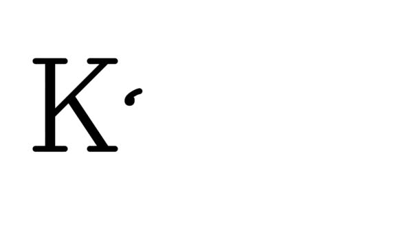 Kanji Texto Animado Escritura Mano Fuentes Pesos Serif — Vídeo de stock