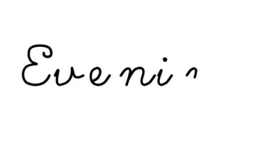 Akşam Dekoratif El Yazısı Animasyonu Altı El Yazısı ve Gotik Yazı Tipi