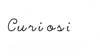 Altı El Yazısı ve Gotik Yazı Tipinde Merak Dekoratif El Yazısı Animasyonu