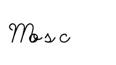 Altı El Yazısı ve Gotik Yazı Tipiyle Moskova Dekoratif El Yazısı Animasyonu