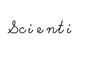 Altı El Yazısı ve Gotik Yazı Tipinde Bilimsel Dekoratif El Yazısı Animasyonu