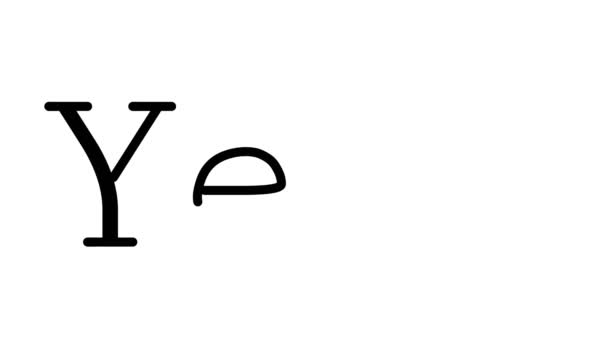 Анимационный Почерк Шрифтах Весах — стоковое видео