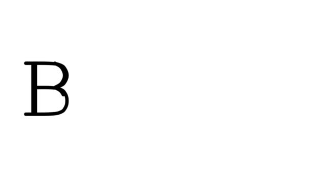 Анимационный Почерк Груди Текст Засечённых Шрифтах Весах — стоковое видео