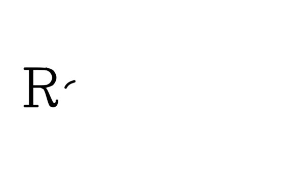 Анимационный Почерк Рулетке Текст Шрифтах Весах Serif — стоковое видео