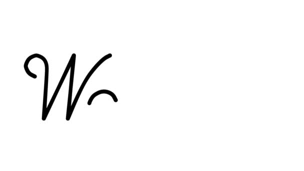 Анимация Водно Декоративного Почерка Шестью Курсивными Готическими Шрифтами — стоковое видео