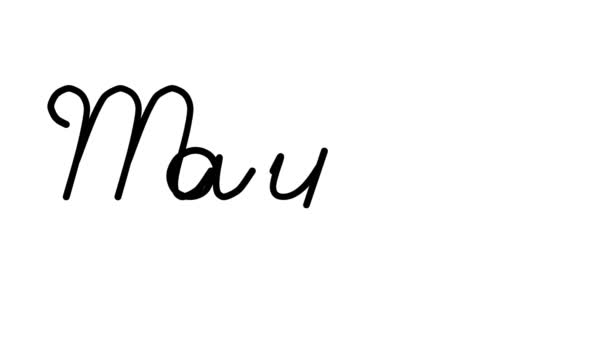 Анимация Декоративный Почерк Майя Шестью Курсивными Готическими Шрифтами — стоковое видео