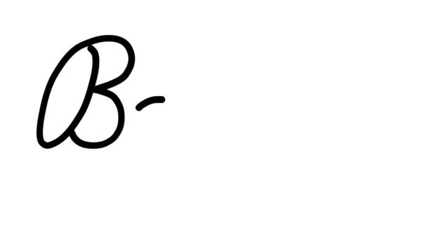 Body Decorative Handwriting Animation Six Cursive Gothic Fonts — Stock Video