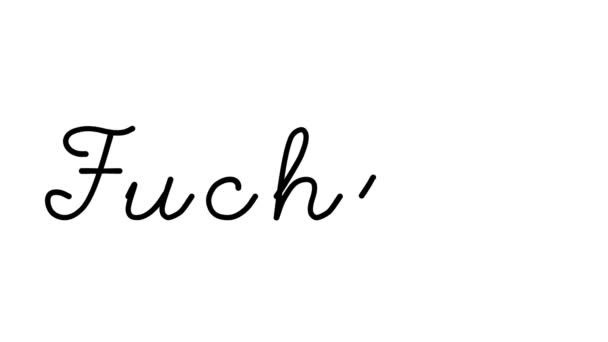 Fuchsia Decoratieve Handschrift Animatie Zes Cursieve Gotische Fonts — Stockvideo