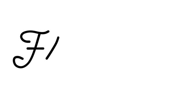 Декоративная Почерковедческая Анимация Флоры Шестью Курсивными Готическими Шрифтами — стоковое видео