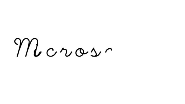 Microscopic Decorative Handwriting Animation Six Cursive Gothic Fonts — Stock Video
