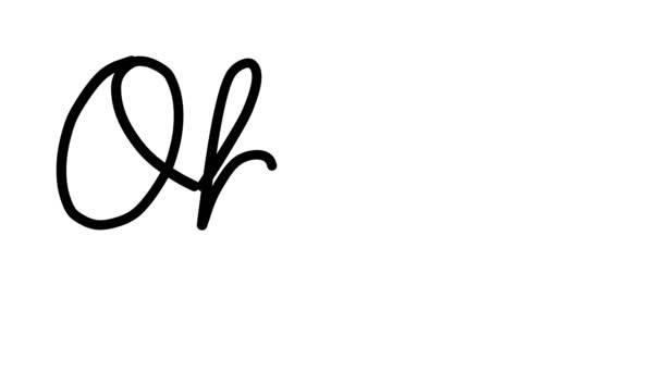 Okay Decorative Handwriting Animation Six Cursive Gothic Fonts — Stock Video
