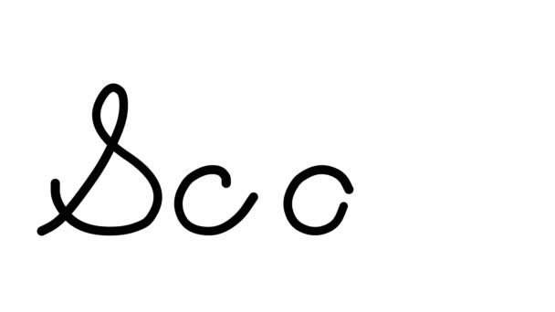 Декоративная Почерковедческая Анимация Шрамов Шестью Курсивными Готическими Шрифтами — стоковое видео