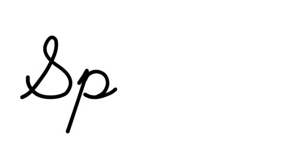 Декоративный Почерк Лопаты Шести Курсивных Готических Шрифтах — стоковое видео