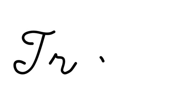 Trail Decorative Handwriting Animation Six Cursive Gothic Fonts — Stock Video
