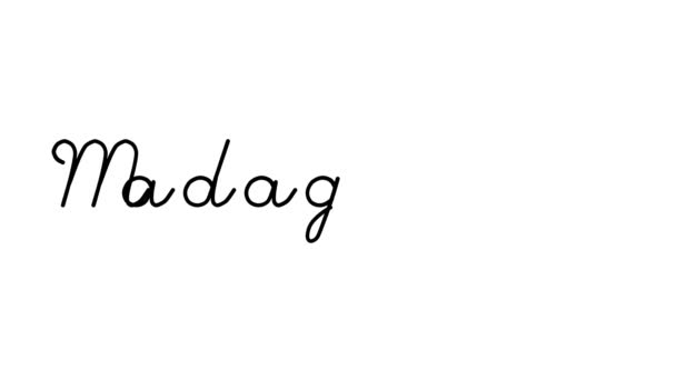 Madagascar Decorative Handwriting Animation Six Cursive Gothic Fonts — Vídeo de stock