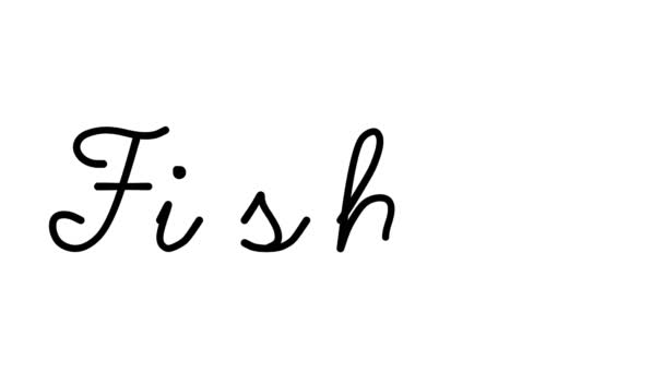 Fisher Decorative Handwriting Animation Six Cursive Gothic Fonts — Stock Video