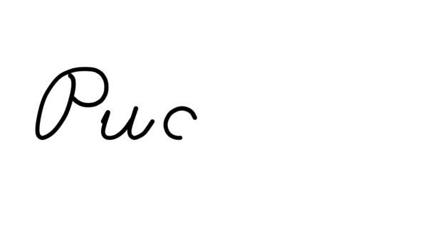 Декоративная Почерковедческая Анимировка Пудуна Шестью Курсивными Готическими Шрифтами — стоковое видео