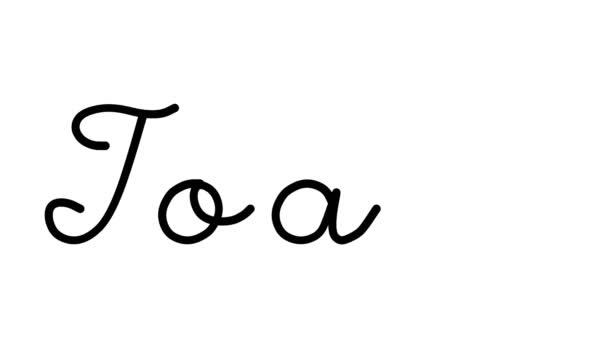 Toast Decorative Handwriting Animation Six Cursive Gothic Fonts — Stock Video