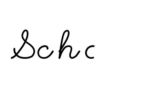 School Decorative Handwriting Animation Six Cursive Gothic Fonts — Stock Video