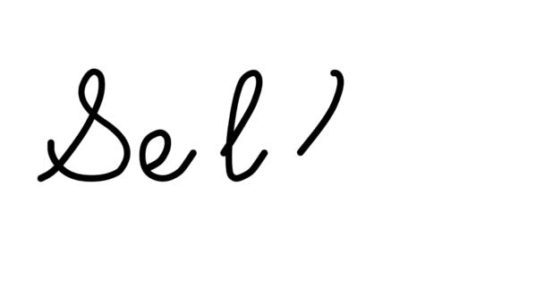Selfie Decorative Handwriting Animation Six Cursive Gothic Fonts — Stock Video