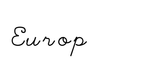 European Decorative Handwriting Animation Six Cursive Gothic Fonts Żadnych Opłat — Wideo stockowe