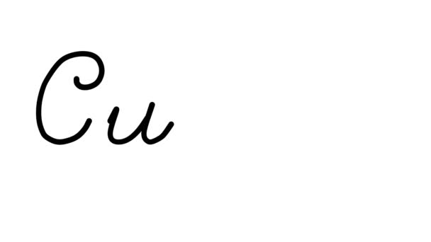 Карри Декоративный Почерк Анимация Шести Cursive Готический Шрифты — стоковое видео