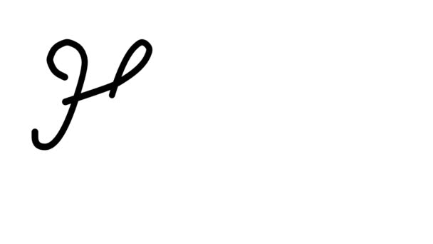 Анимация Декоративного Почерка Арфы Шестью Курсивными Готическими Шрифтами — стоковое видео