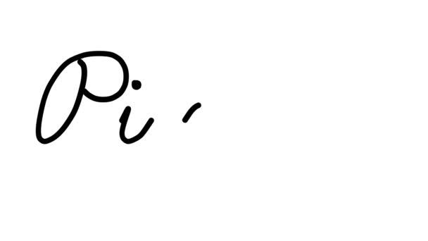 Pizza Decorative Handwriting Animation Six Cursive Gothic Fonts — Stock Video