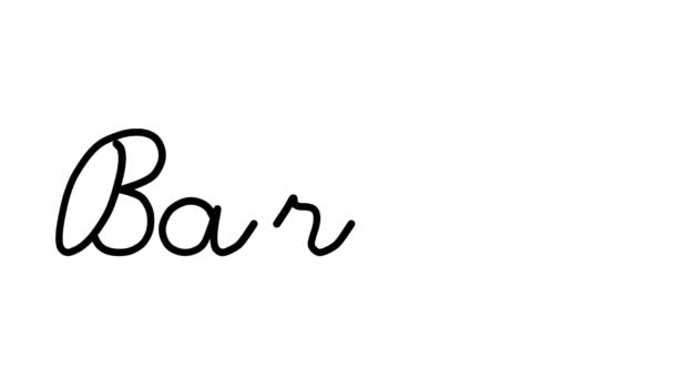 Barbie Decorative Handwriting Animation Six Cursive Gothic Fonts — Stock Video