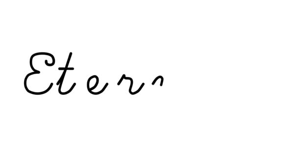 Декоративная Почерковедческая Анимировка Вечности Шестью Курсивными Готическими Шрифтами — стоковое видео