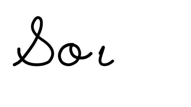 Декоративная Почерковедческая Анимация Супа Шестью Курсивными Готическими Шрифтами — стоковое видео