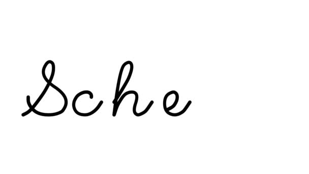 Scheme Decorative Handwriting Animation Six Cursive Gothic Fonts — Stock Video