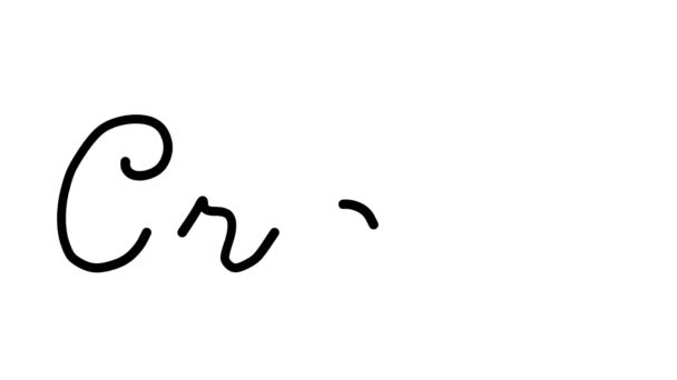 Декоративная Почерковедческая Анимировка Шестью Курсивными Готическими Шрифтами — стоковое видео