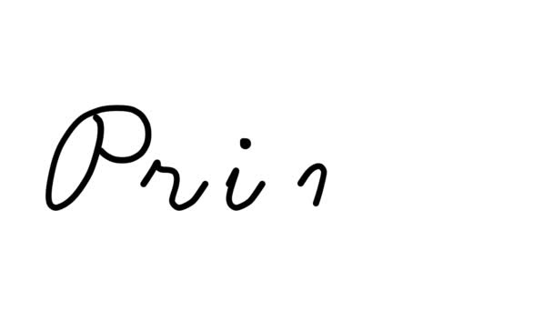 Prince Decorative Handwriting Animation Six Cursive Gothic Fonts — Stock Video