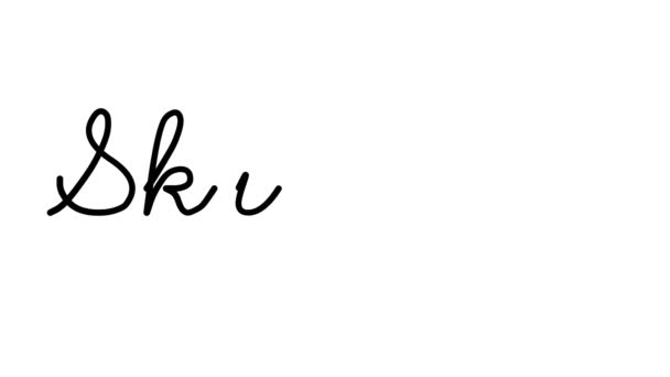Skyline Decoratieve Handschrift Animatie Zes Cursieve Gotische Fonts — Stockvideo