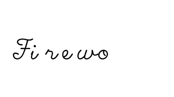 Декоративная Почерковедческая Анимация Фейерверков Шестью Курсивными Готическими Шрифтами — стоковое видео