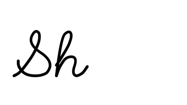 Shhh Декоративная Почерковедческая Анимация Шести Курсивных Готических Шрифтах — стоковое видео