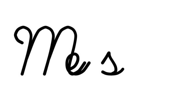 Mess Decorative Handwriting Animation Seis Fuentes Cursivas Góticas — Vídeos de Stock