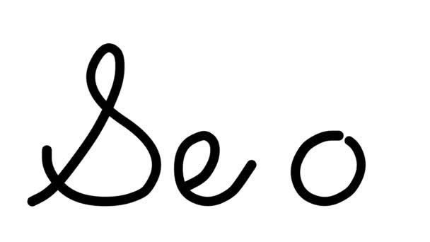 Декоративная Почерковедческая Анимировка Seo Шести Курсивных Готических Шрифтах — стоковое видео