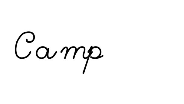 Camping Decorative Handwriting Animation Six Cursive Gothic Fonts — Stock Video