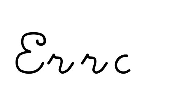 Error Decorative Handwriting Animation Six Cursive Gothic Fonts — Stock Video