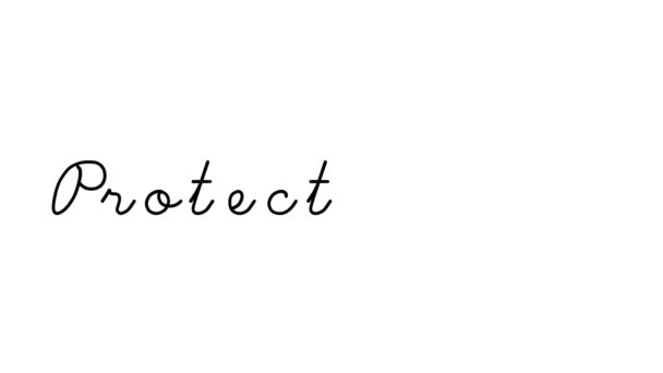 Protectionisme Decoratieve Handschrift Animatie Zes Cursieve Gotische Fonts — Stockvideo