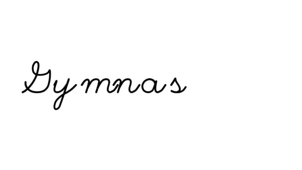 Gymnastics Decorative Handwriting Animation Six Cursive Gothic Fonts — Stock Video