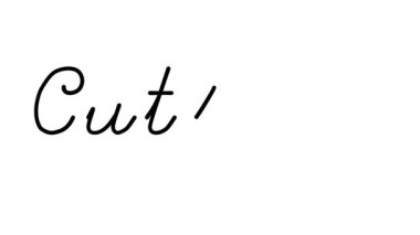 Altı El yazısı ve Gotik Yazı Tipinde Çatal Bıçak Dekoratif El Yazısı Animasyonu